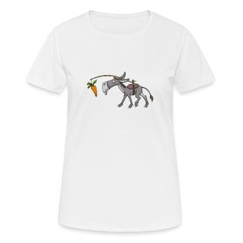 Esel - Frauen T-Shirt atmungsaktiv - Weiß - Vorne - AI Model Female 172 dark (172cm)