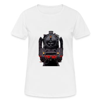 Dampflok 50 3501 - Frauen T-Shirt atmungsaktiv - Weiß - Vorne - AI Model Female 172 dark (172cm)