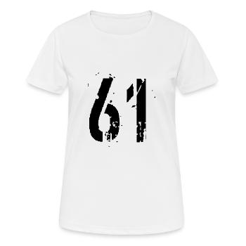 Nummer 61 - Frauen T-Shirt atmungsaktiv - Weiß - Vorne - AI Model Female 172 dark (172cm)