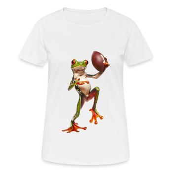 Grenouille arboricole soccer - T-shirt respirant Femme - blanc - Devant - AI Model Female 172 dark (172cm)