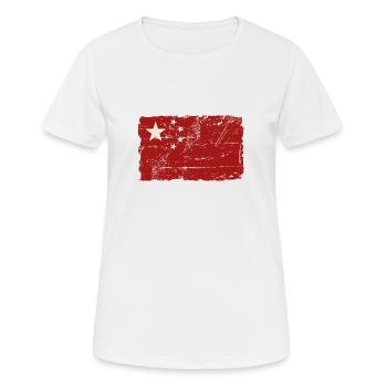 China Vintage Flag - Women's Breathable T-Shirt - white - Front - AI Model Female 172 dark (172cm)