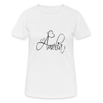 Amelia Name Vorname Mädchen Kalligrafie Dekor - Frauen T-Shirt atmungsaktiv - Weiß - Vorne - AI Model Female 172 dark (172cm)