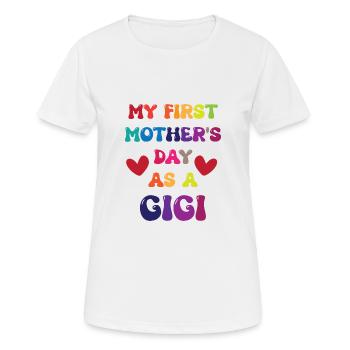 My First Mother's day As Gigi/Cool Grandma Shirt - T-shirt respirant Femme - blanc - Devant - AI Model Female 172 dark (172cm)