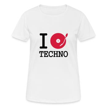 i dj / play / listen to techno - T-shirt respirant Femme - blanc - Devant - AI Model Female 172 dark (172cm)