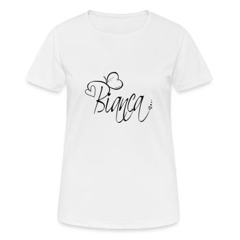 Bianca Name Vorname Mädchen Kalligrafie Dekor - Frauen T-Shirt atmungsaktiv - Weiß - Vorne - AI Model Female 172 dark (172cm)