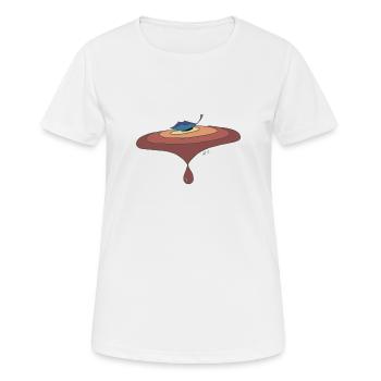 Feuille sur l’eau avec des gouttes - T-shirt respirant Femme - blanc - Devant - AI Model Female 172 dark (172cm)