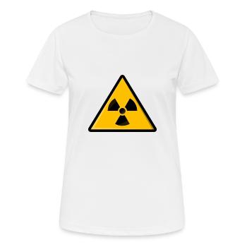 Radiation Warning Signs Radioactive Atom Sign - Women's Breathable T-Shirt - white - Front - AI Model Female 172 dark (172cm)