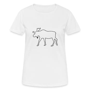 Moose Suède Voyage Vacances Silhouette Camping - T-shirt respirant Femme - blanc - Devant - AI Model Female 172 dark (172cm)