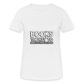 Les livres : les clés d’une connaissance infinie - T-shirt respirant Femme - blanc - Devant - AI Model Female 172 dark (172cm)
