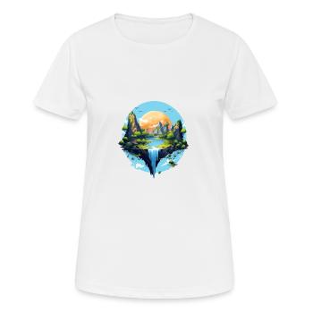 Paysage - T-shirt respirant Femme - blanc - Devant - AI Model Female 172 dark (172cm)