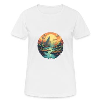 Paysage - T-shirt respirant Femme - blanc - Devant - AI Model Female 172 dark (172cm)