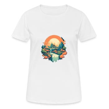 Paysage - T-shirt respirant Femme - blanc - Devant - AI Model Female 172 dark (172cm)