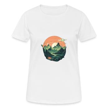 Landschaft - Frauen T-Shirt atmungsaktiv - Weiß - Vorne - AI Model Female 172 dark (172cm)