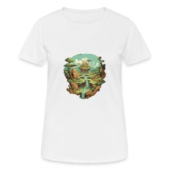 Landschaft - Frauen T-Shirt atmungsaktiv - Weiß - Vorne - AI Model Female 172 dark (172cm)