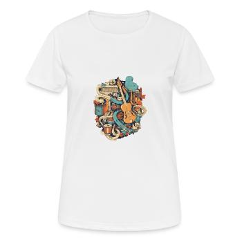 Music Instruments - Women's Breathable T-Shirt - white - Front - AI Model Female 172 dark (172cm)
