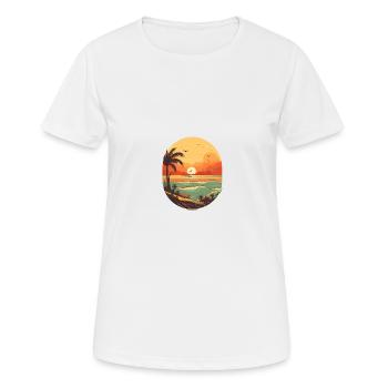 Strand - Frauen T-Shirt atmungsaktiv - Weiß - Vorne - AI Model Female 172 dark (172cm)