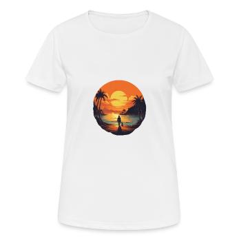 Strand - Frauen T-Shirt atmungsaktiv - Weiß - Vorne - AI Model Female 172 dark (172cm)