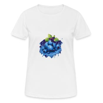 Blaubeere - Frauen T-Shirt atmungsaktiv - Weiß - Vorne - AI Model Female 172 dark (172cm)