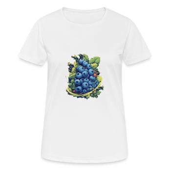 Blaubeere - Frauen T-Shirt atmungsaktiv - Weiß - Vorne - AI Model Female 172 dark (172cm)