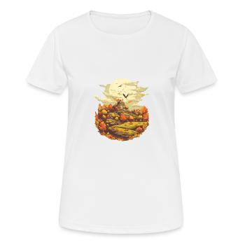 Herbstliche Landschaft - Frauen T-Shirt atmungsaktiv - Weiß - Vorne - AI Model Female 172 dark (172cm)