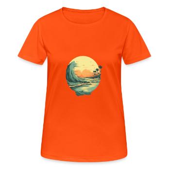 Plage - T-shirt respirant Femme - orange néon - Devant - AI Model Female 172 dark (172cm)