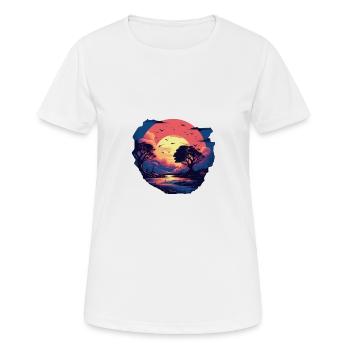 Landschaft - Frauen T-Shirt atmungsaktiv - Weiß - Vorne - AI Model Female 172 dark (172cm)