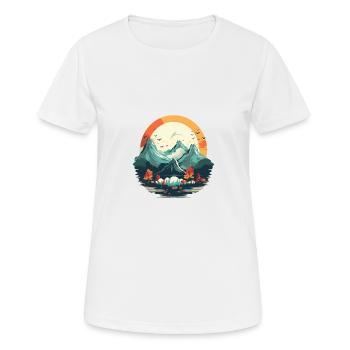 Landschaft - Frauen T-Shirt atmungsaktiv - Weiß - Vorne - AI Model Female 172 dark (172cm)