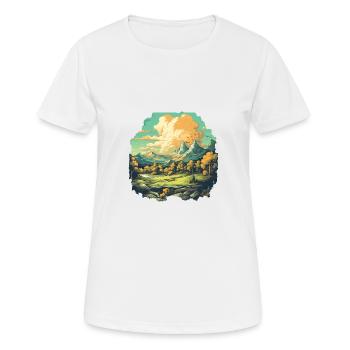 Landschaft - Frauen T-Shirt atmungsaktiv - Weiß - Vorne - AI Model Female 172 dark (172cm)