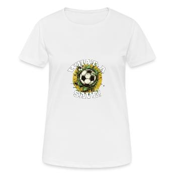 Balle de football - Quelle sauvegarde! - T-shirt respirant Femme - blanc - Devant - AI Model Female 172 dark (172cm)