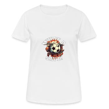 Balle de football - Quelle sauvegarde! - T-shirt respirant Femme - blanc - Devant - AI Model Female 172 dark (172cm)
