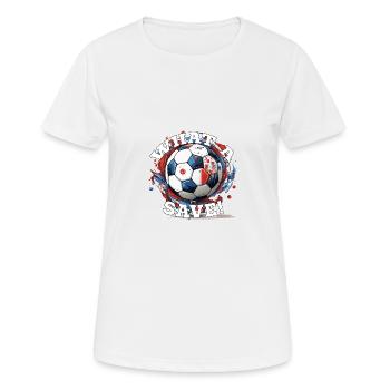 Balle de football - Quelle sauvegarde! - T-shirt respirant Femme - blanc - Devant - AI Model Female 172 dark (172cm)