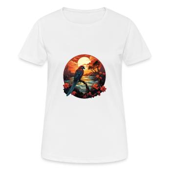 Tropical - Parrot - Women's Breathable T-Shirt - white - Front - AI Model Female 172 dark (172cm)