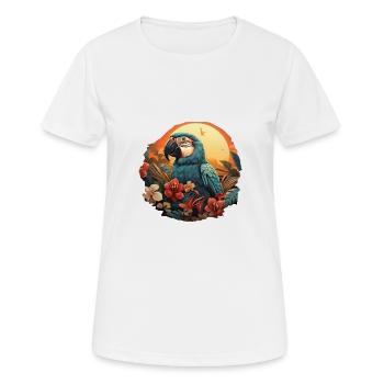 Tropical - Perroquet - T-shirt respirant Femme - blanc - Devant - AI Model Female 172 dark (172cm)