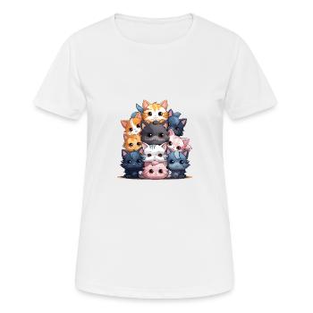 Cat - Kawaii Style - Women's Breathable T-Shirt - white - Front - AI Model Female 172 dark (172cm)