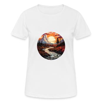 Paysage - Illustration - T-shirt respirant Femme - blanc - Devant - AI Model Female 172 dark (172cm)