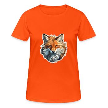 Fuchs - Illustration - Frauen T-Shirt atmungsaktiv - Neonorange - Vorne - AI Model Female 172 dark (172cm)