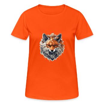 Fuchs - Illustration - Frauen T-Shirt atmungsaktiv - Neonorange - Vorne - AI Model Female 172 dark (172cm)
