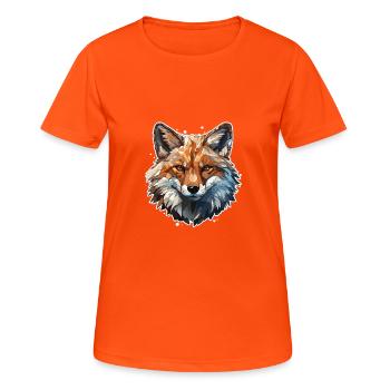 Fuchs - Illustration - Frauen T-Shirt atmungsaktiv - Neonorange - Vorne - AI Model Female 172 dark (172cm)