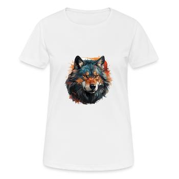 Wolf - Illustration - Frauen T-Shirt atmungsaktiv - Weiß - Vorne - AI Model Female 172 dark (172cm)