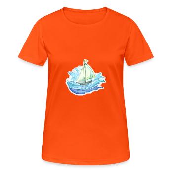 Voilier - illustration - T-shirt respirant Femme - orange néon - Devant - AI Model Female 172 dark (172cm)