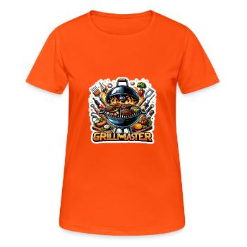 GrillMaster - Illustration de gril - T-shirt respirant Femme - orange néon - Devant - AI Model Female 172 dark (172cm)