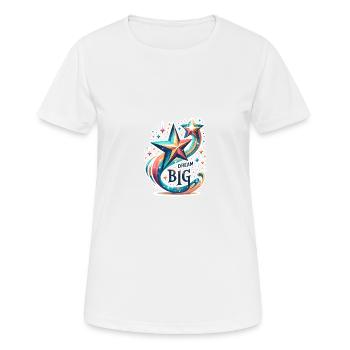 Dream Big - Shooting Star Illustration - Women's Breathable T-Shirt - white - Front - AI Model Female 172 dark (172cm)