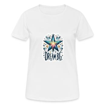 Dream Big - Shooting Star Illustration - Women's Breathable T-Shirt - white - Front - AI Model Female 172 dark (172cm)