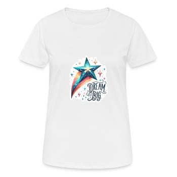 Dream Big - Shooting Star Illustration - Women's Breathable T-Shirt - white - Front - AI Model Female 172 dark (172cm)