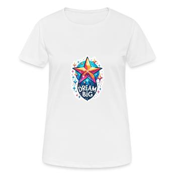 Dream Big - Shooting Star Illustration - Women's Breathable T-Shirt - white - Front - AI Model Female 172 dark (172cm)