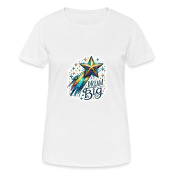 Dream Big - Shooting Star Illustration - Women's Breathable T-Shirt - white - Front - AI Model Female 172 dark (172cm)