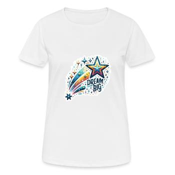 Dream Big - Shooting Star Illustration - Women's Breathable T-Shirt - white - Front - AI Model Female 172 dark (172cm)