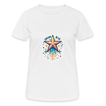 Dream Big - Shooting Star Illustration - Women's Breathable T-Shirt - white - Front - AI Model Female 172 dark (172cm)