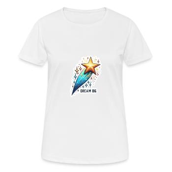 Dream Big - Shooting Star Illustration - Women's Breathable T-Shirt - white - Front - AI Model Female 172 dark (172cm)