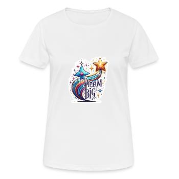 Dream Big - Shooting Star Illustration - Women's Breathable T-Shirt - white - Front - AI Model Female 172 dark (172cm)